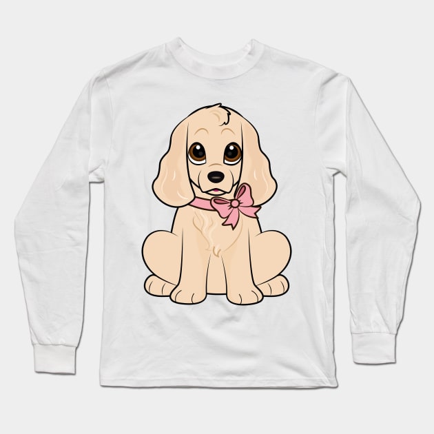 Cute Cocker Spaniel Puppy Long Sleeve T-Shirt by PenguinCornerStore